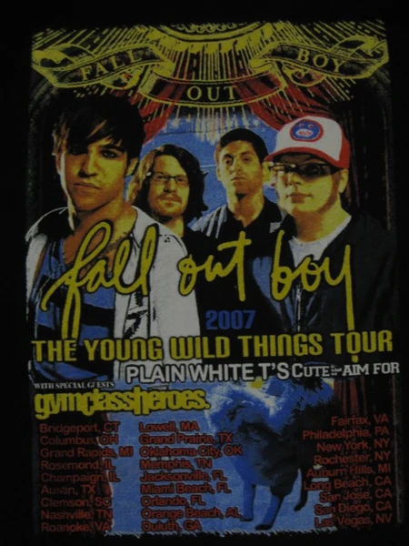 FALL OUT BOY-The Young Wild Things 2007 Tour Shirt.Two Sided Print